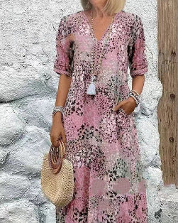 Printed Short-Sleeve Dress