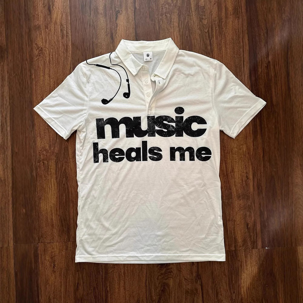 Printed Short-Sleeve Polo Shirt