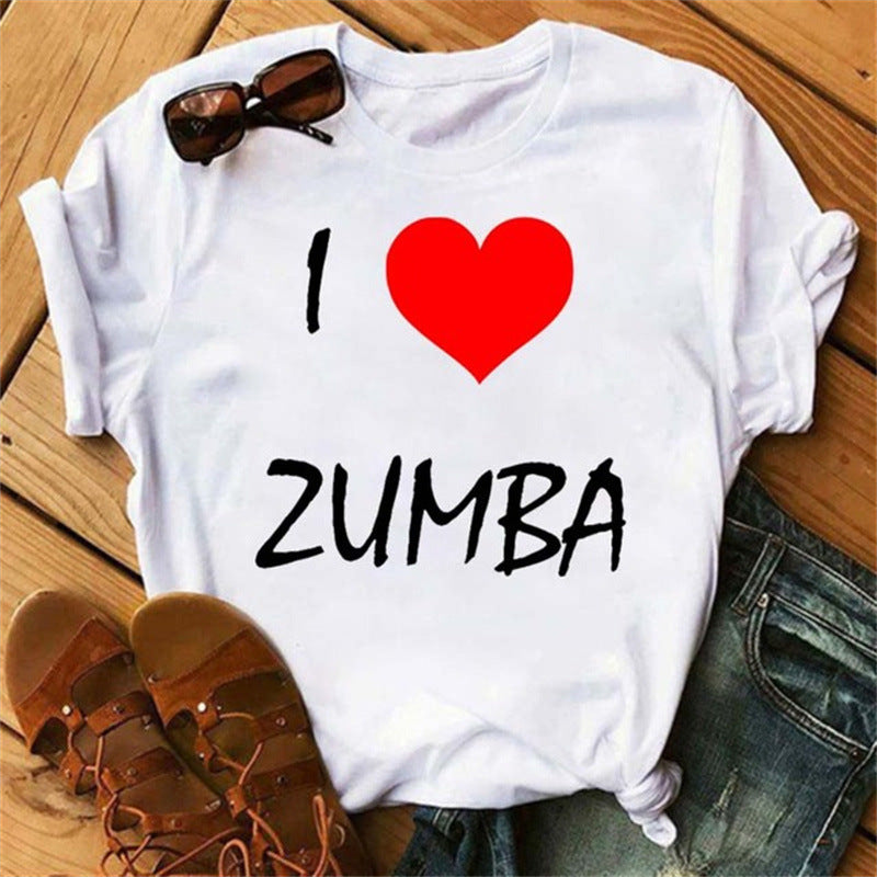 Printed short sleeve t-shirt women's top