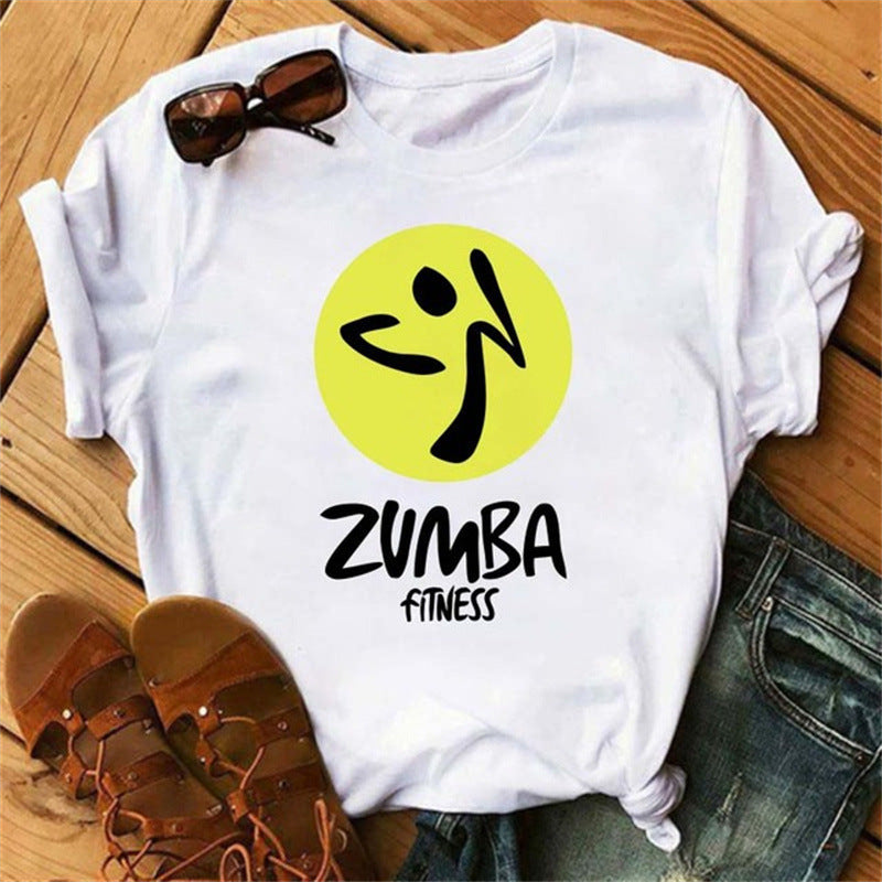Printed short sleeve t-shirt women's top