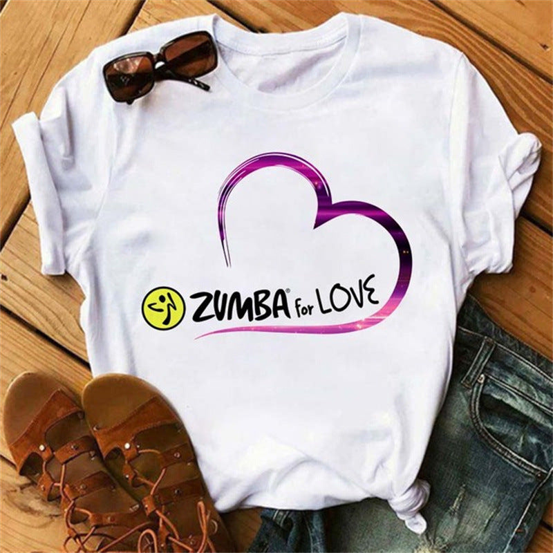 Printed short sleeve t-shirt women's top