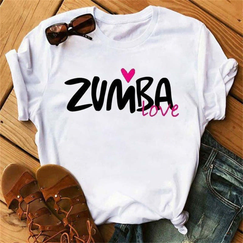 Printed short sleeve t-shirt women's top