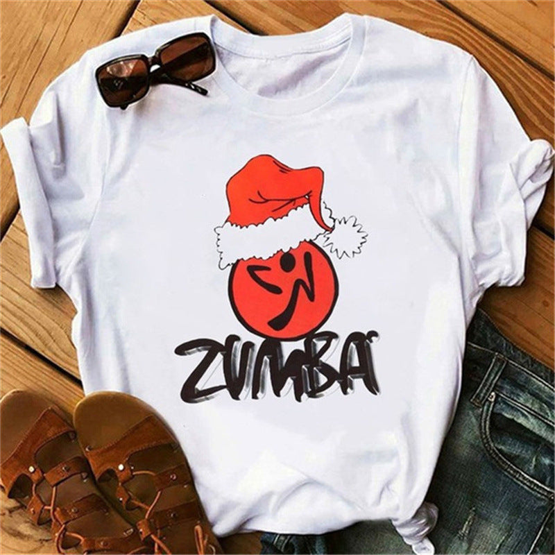 Printed short sleeve t-shirt women's top