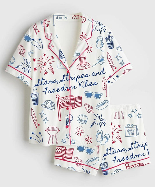 Printed Short-Sleeved Shorts