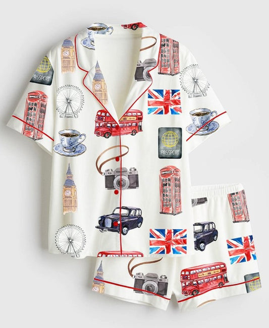Printed Short-Sleeved Shorts