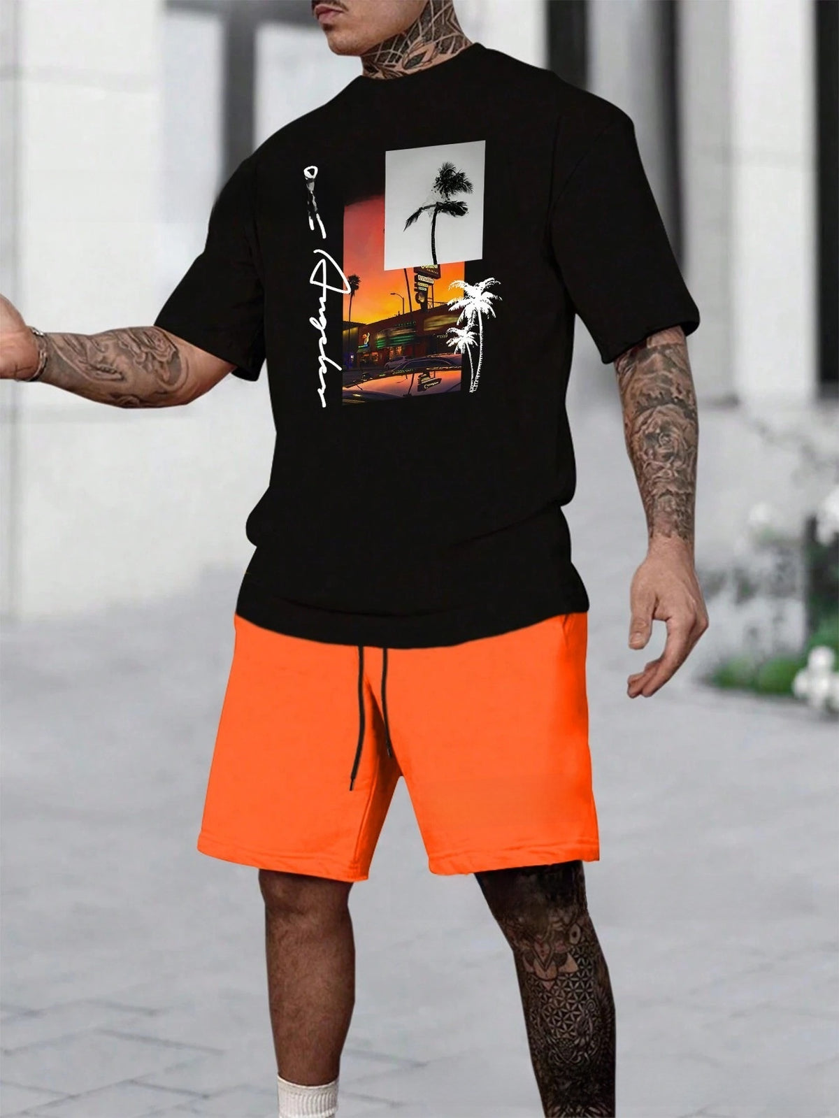 Printed short sleeves