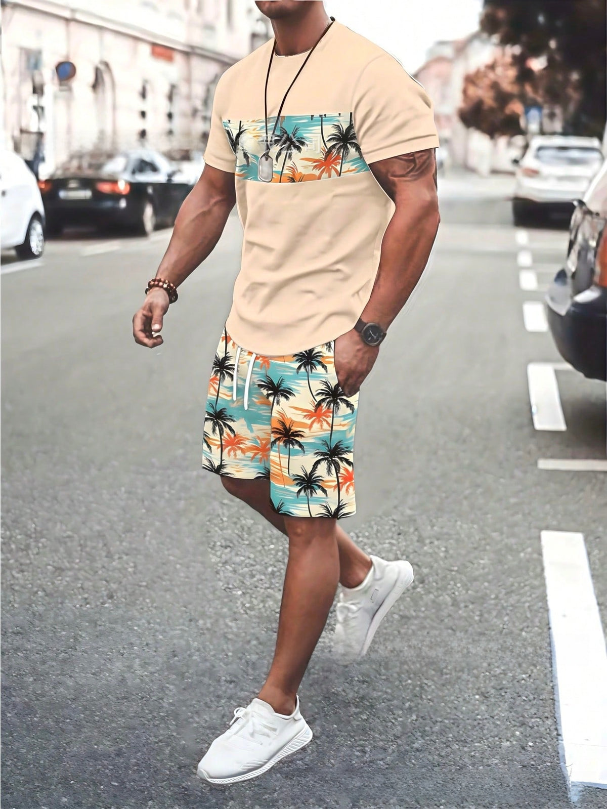 Printed short sleeves
