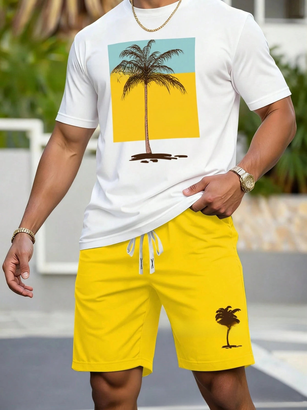 Printed short sleeves