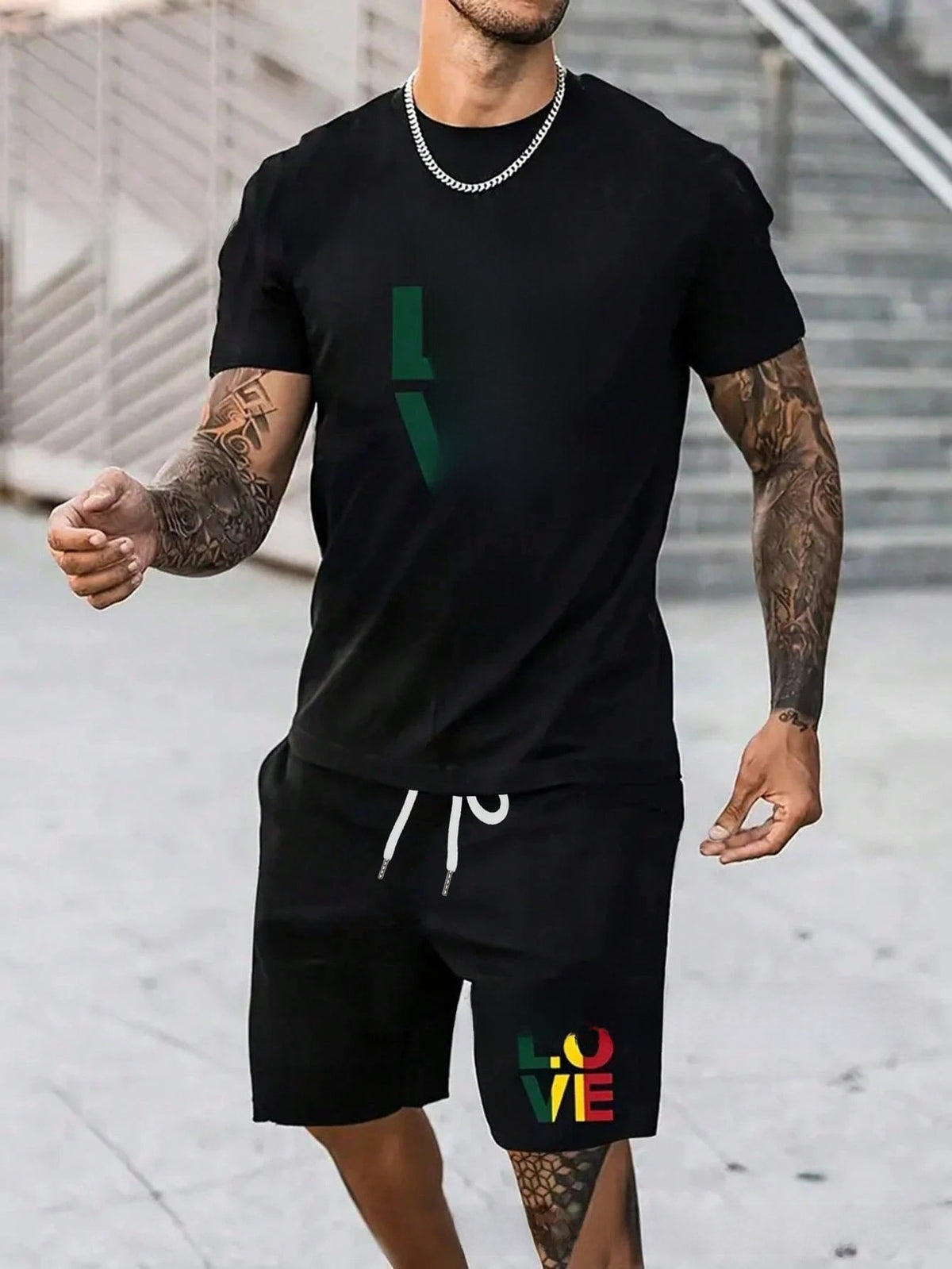 Printed short sleeves