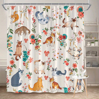 Printed shower curtain