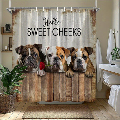 Printed shower curtain