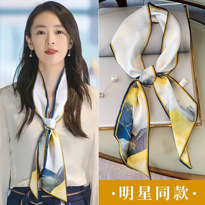 Printed Silk Scarf for Women Fashion Accessory