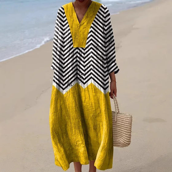 Printed Sleeve Long Skirt