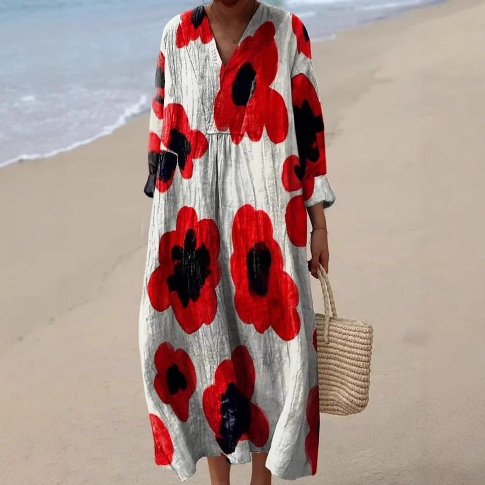 Printed Sleeve Long Skirt