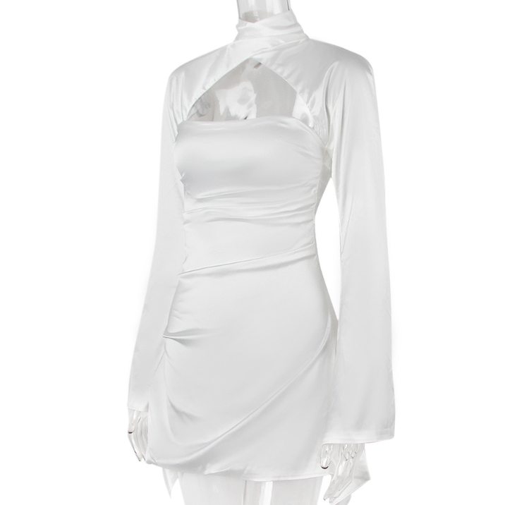 Printed Slim-fit Hollow Backless Women's Dress