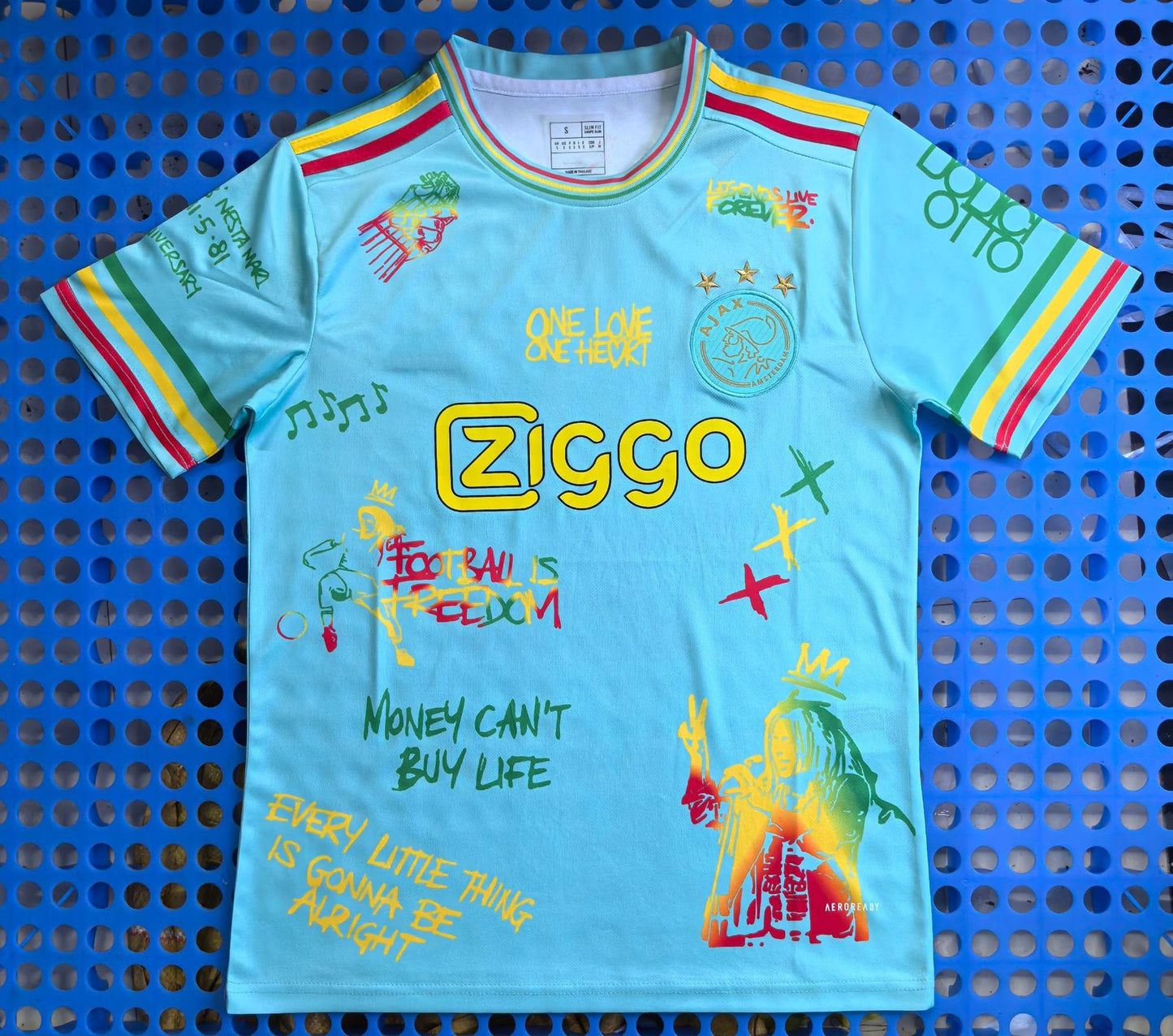 Printed soccer short-sleeved shirt