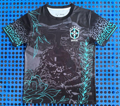 Printed soccer short-sleeved shirt