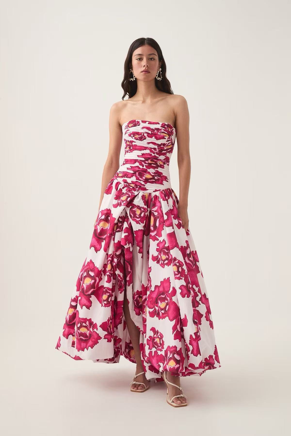 Printed split dress