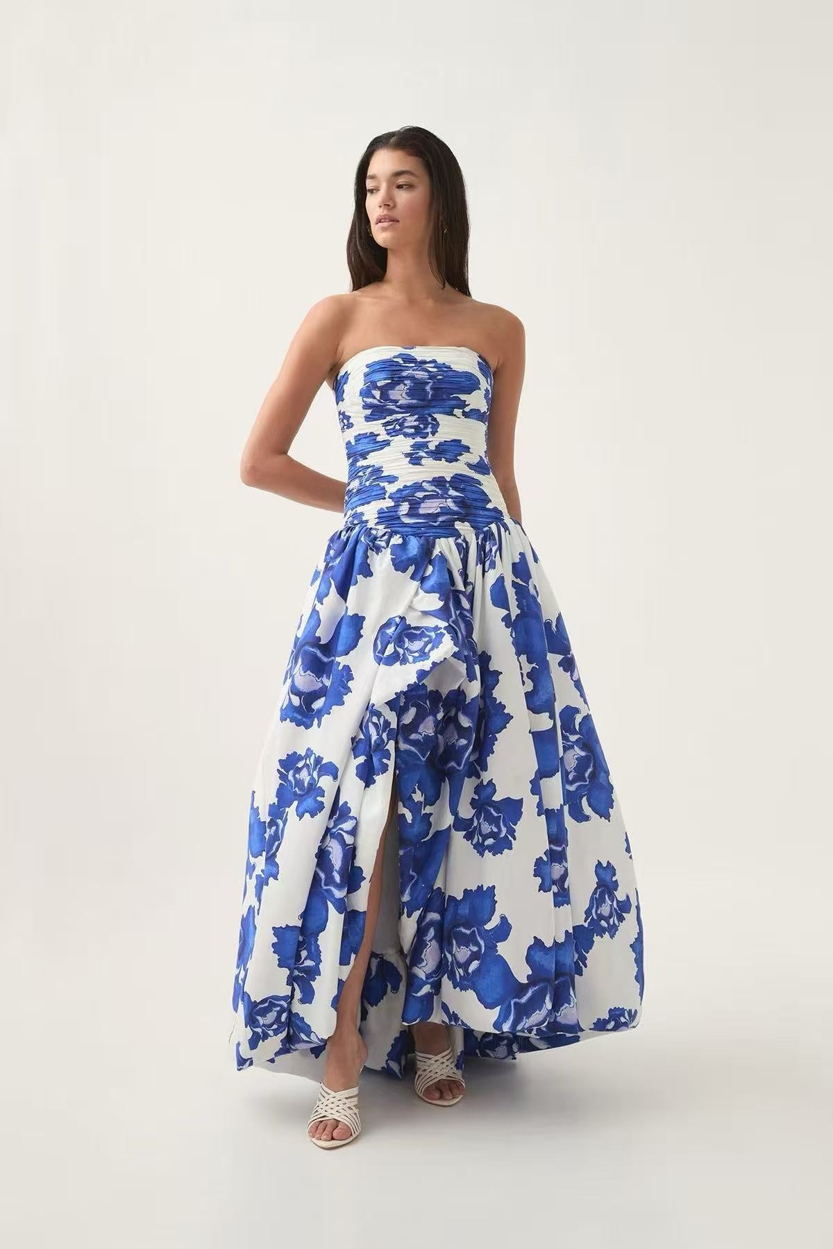 Printed split dress