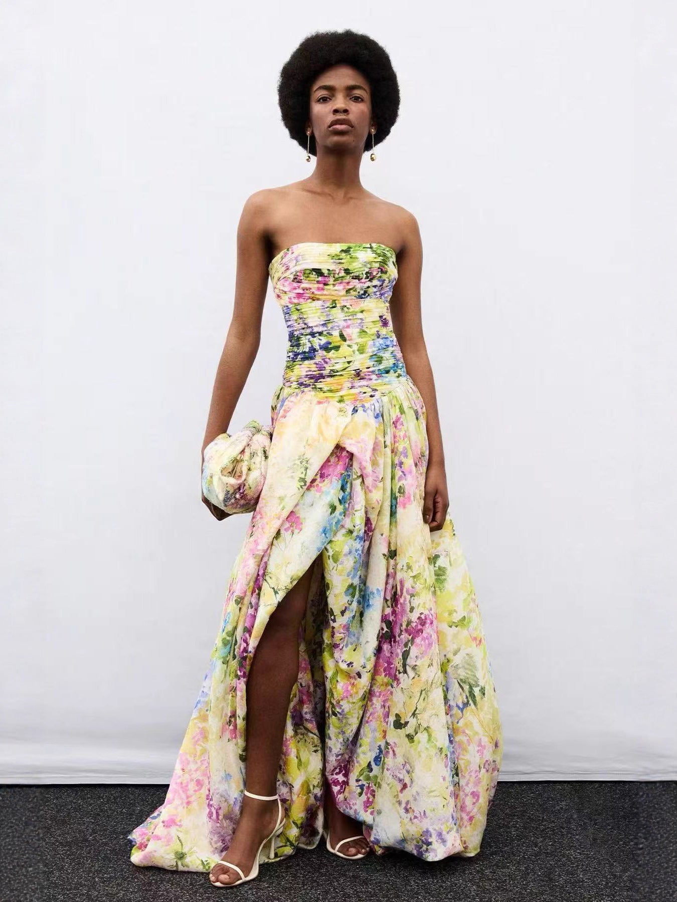 Printed split dress
