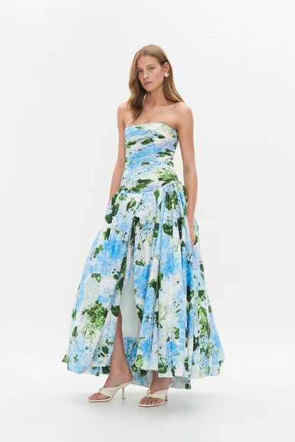 Printed split dress