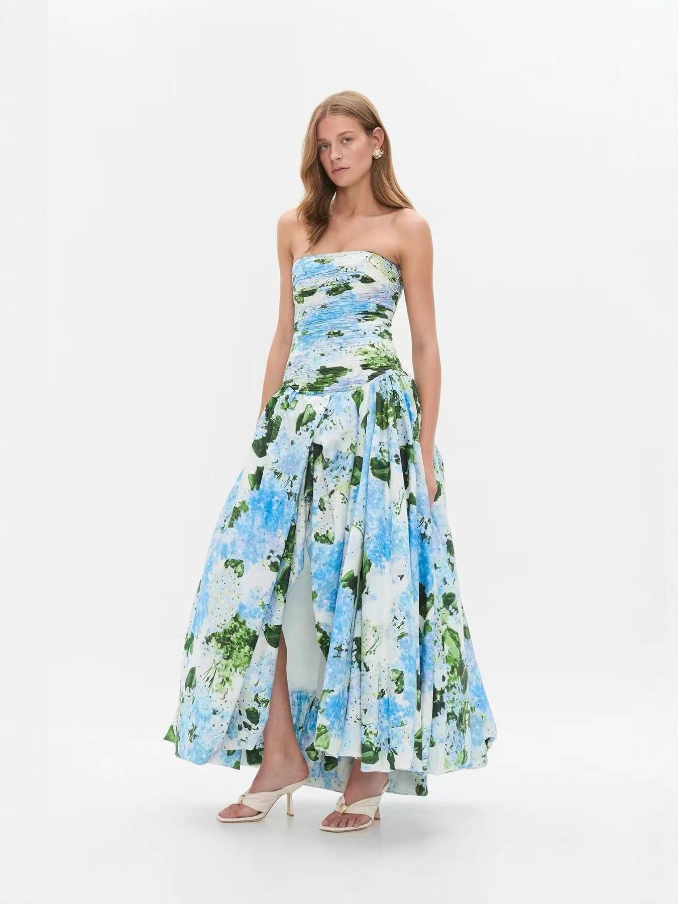 Printed split dress