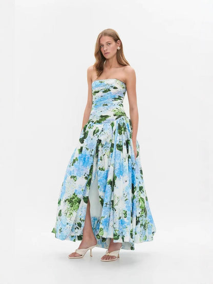 Printed split dress