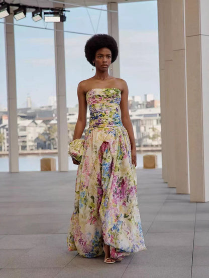 Printed split dress