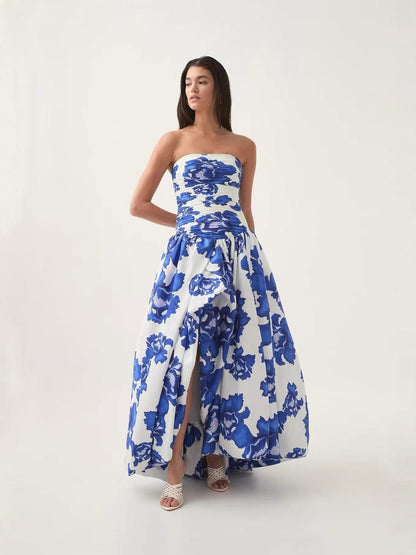 Printed split dress