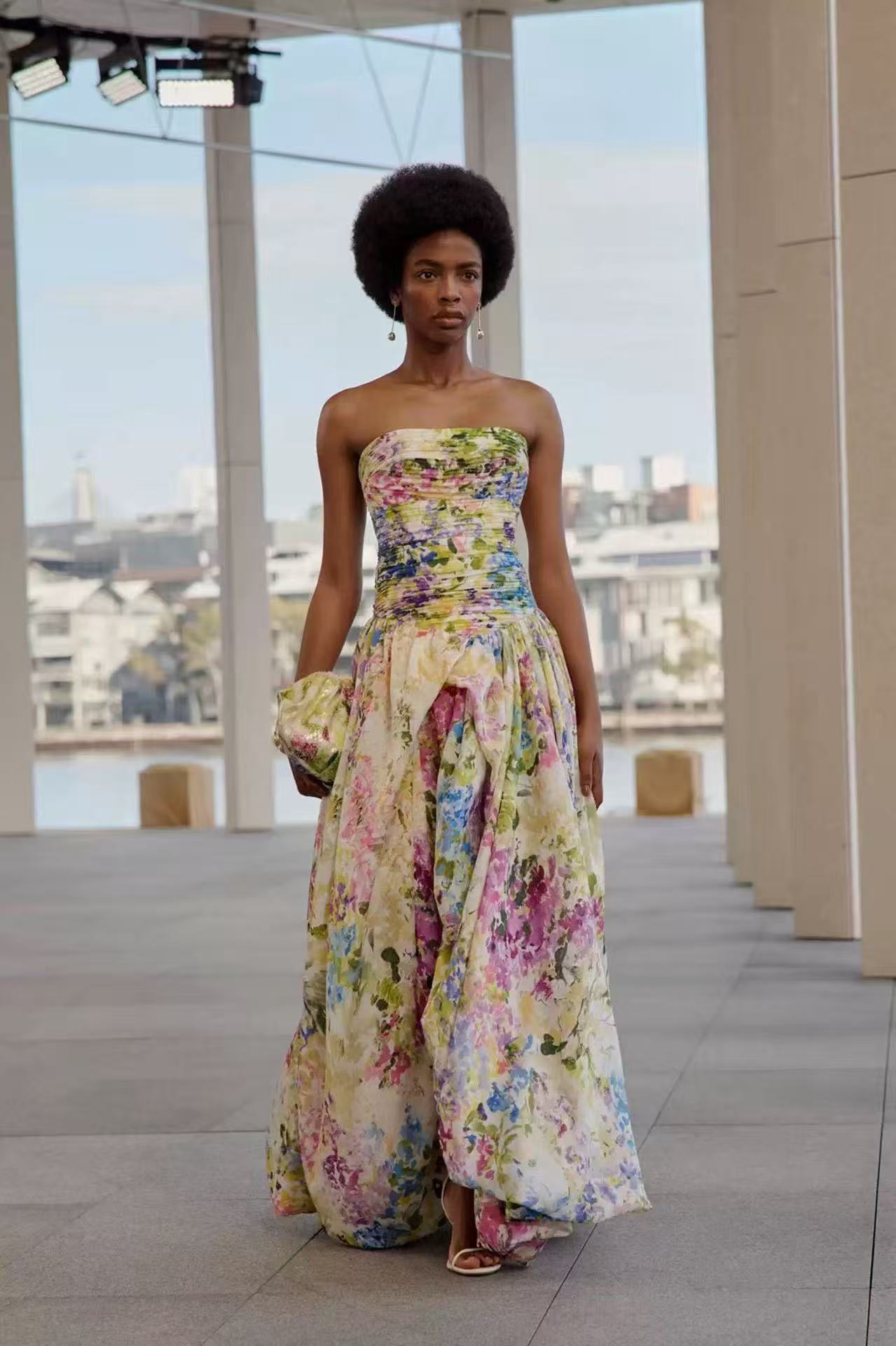 Printed split dress