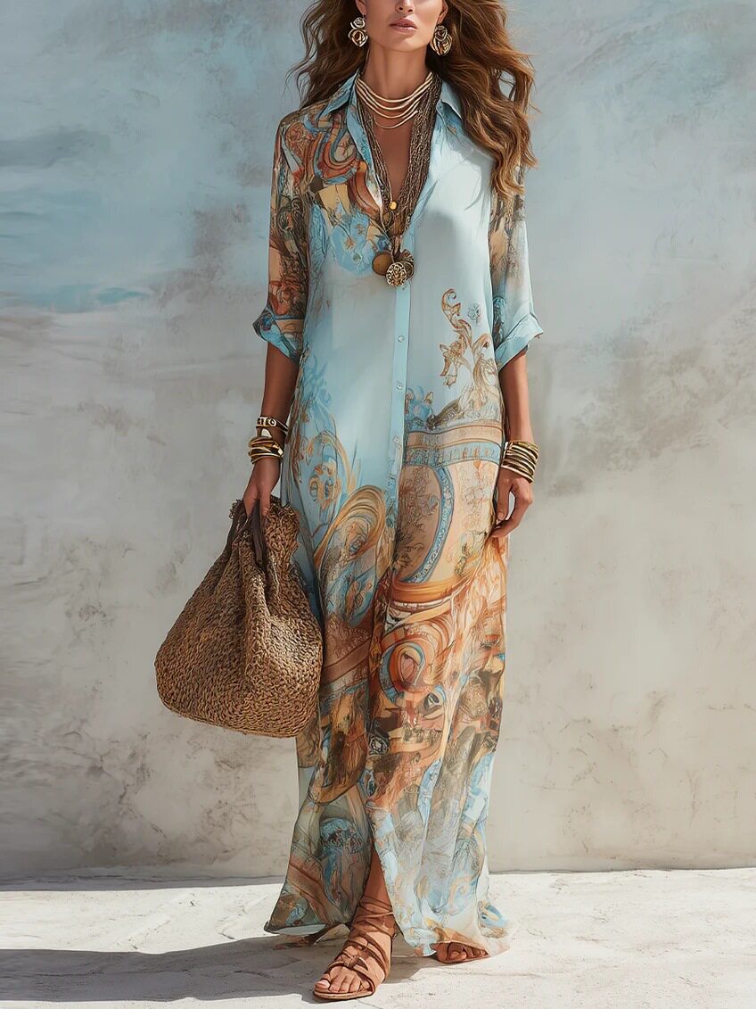 Printed straight skirt