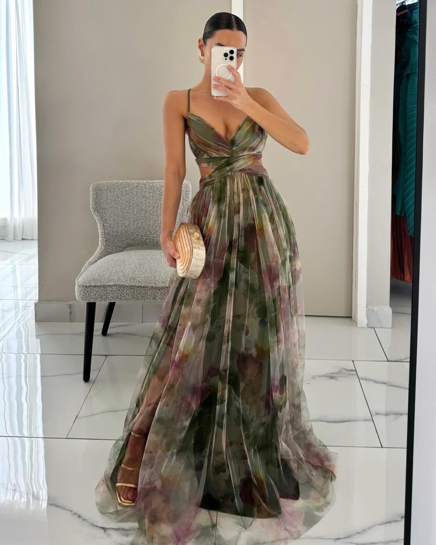Printed Strap Dress Ins Vacation Casual Party Dress