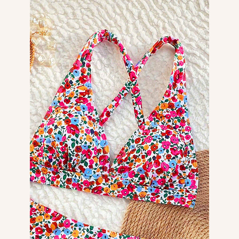 Printed Strapless Two-Piece Swimsuit