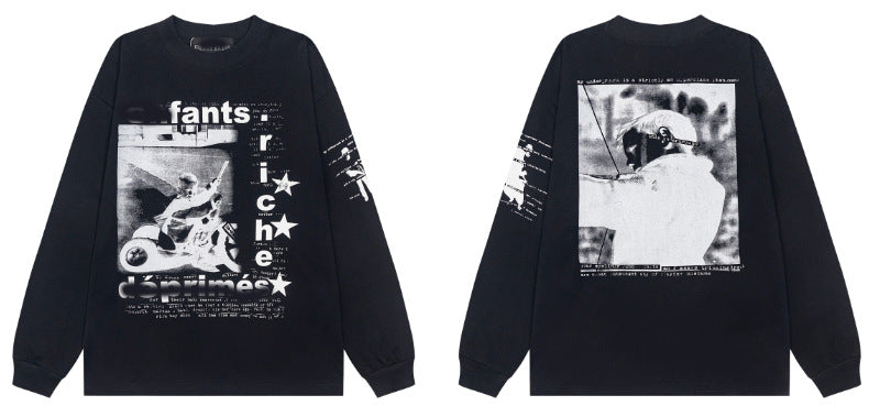 Printed streetwear long-sleeve T-shirt