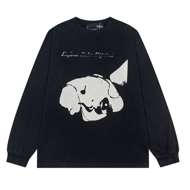 Printed streetwear long-sleeve T-shirt