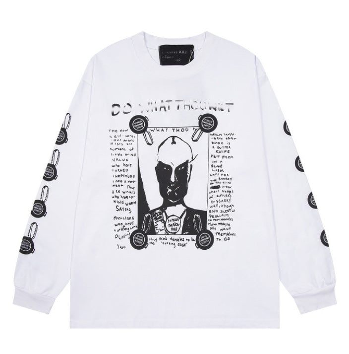 Printed streetwear long-sleeve T-shirt