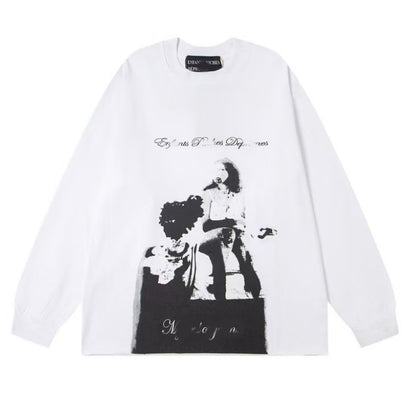 Printed streetwear long-sleeve T-shirt