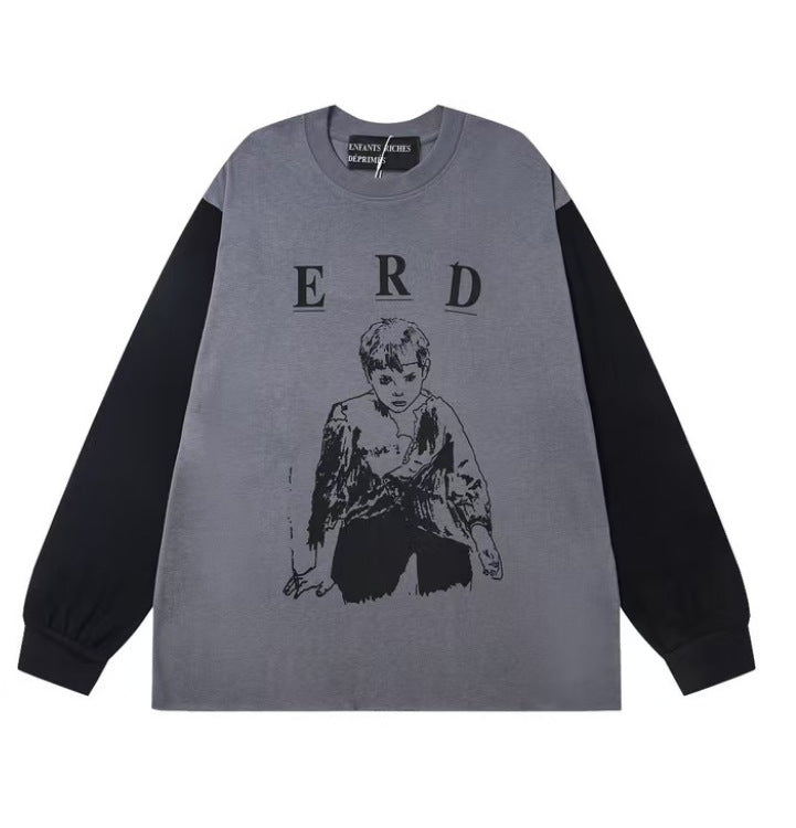 Printed streetwear long-sleeve T-shirt