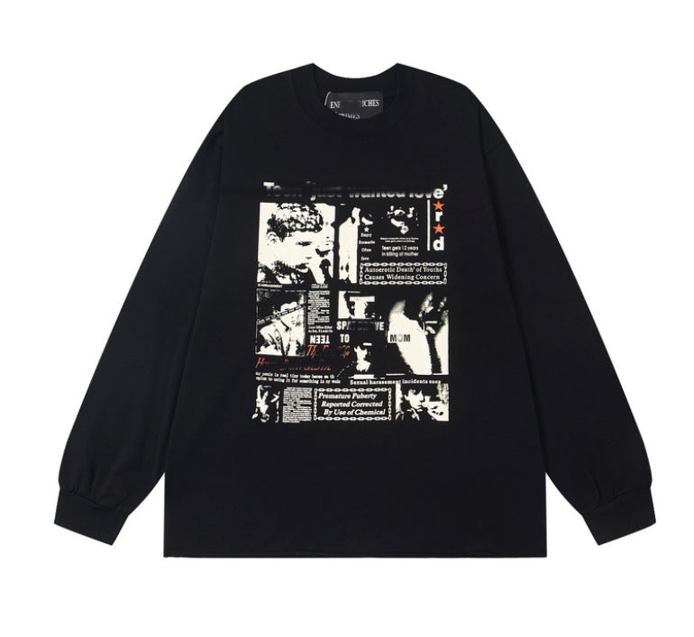 Printed streetwear long-sleeve T-shirt