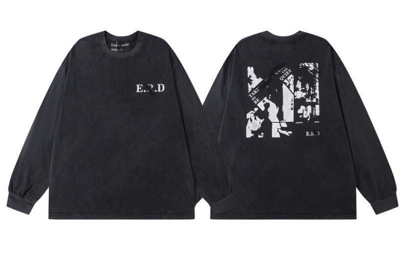 Printed streetwear long-sleeve T-shirt