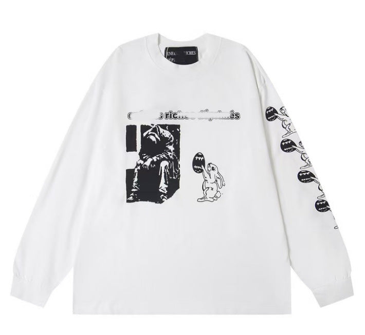 Printed streetwear long-sleeve T-shirt