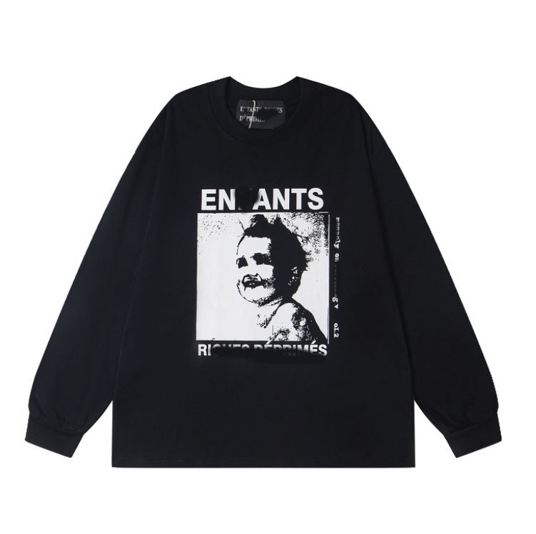 Printed streetwear long-sleeve T-shirt
