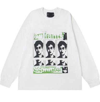 Printed streetwear long-sleeve T-shirt