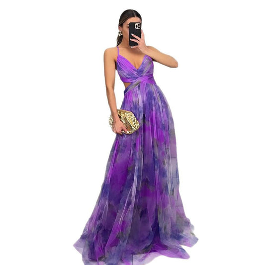 Printed Suspender Dress