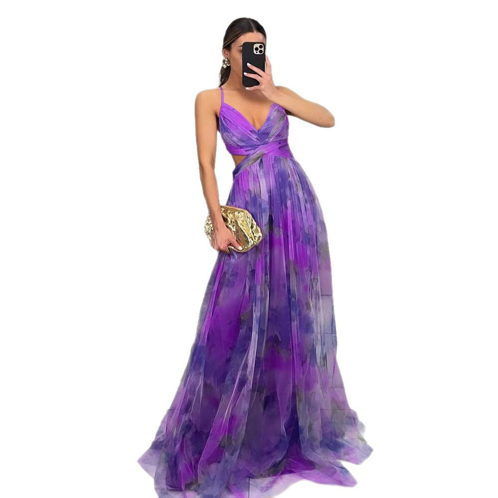 Printed Suspender Dress