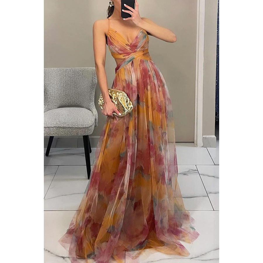 Printed Suspender Dress