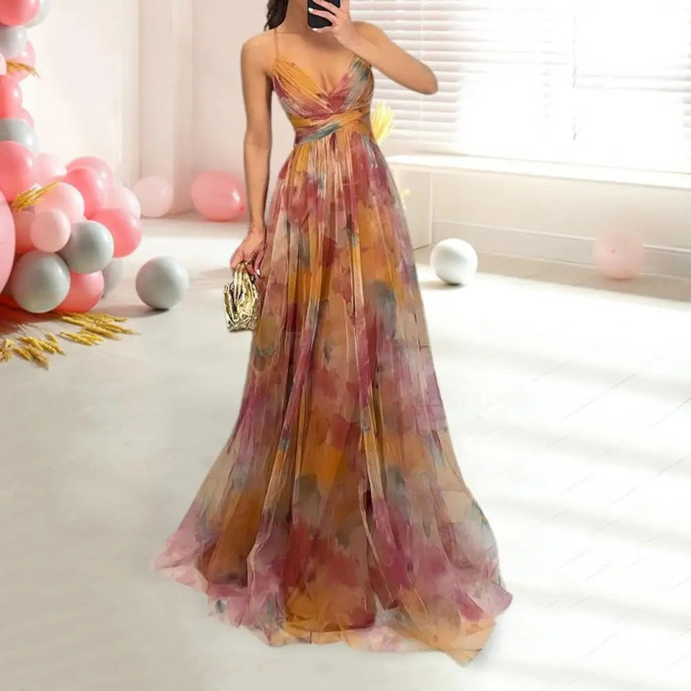 Printed Suspender Dress