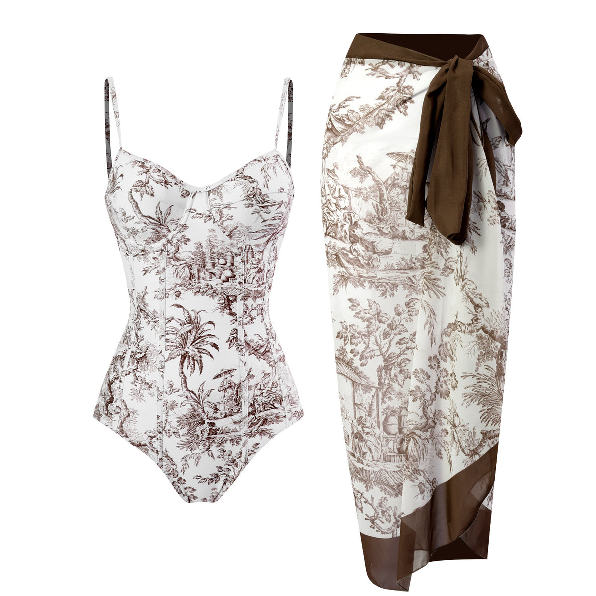 Printed swimming suit for women
