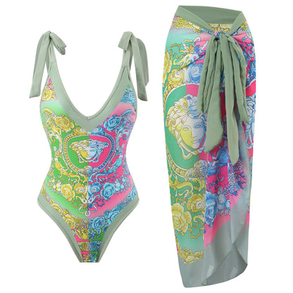 Printed swimming suit for women