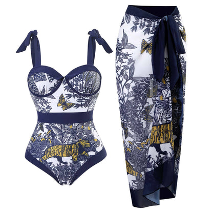 Printed swimming suit for women